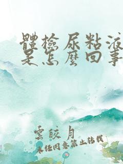 体检尿粘液丝高是怎么回事