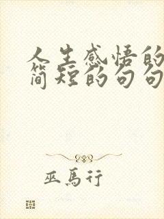 人生感悟的句子简短的句句精辟现实