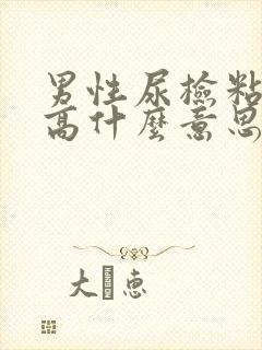 男性尿检粘液丝高什么意思