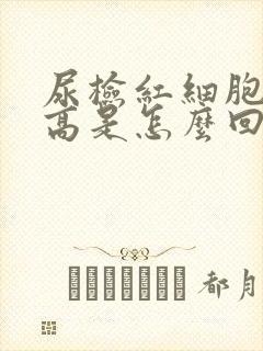 尿检红细胞计数高是怎么回事