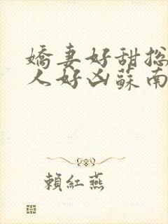 娇妻好甜总裁大人好凶苏南风全文阅读