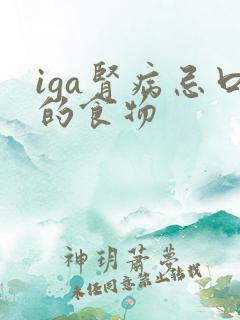 iga肾病忌口的食物