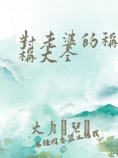 对老婆的称呼昵称大全