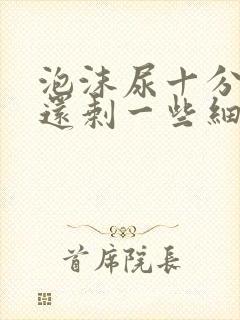 泡沫尿十分钟后还剩一些细小泡沫