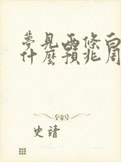 梦见两条白蛇是什么预兆周公解梦