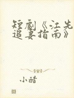 短剧《江先生的追妻指南》