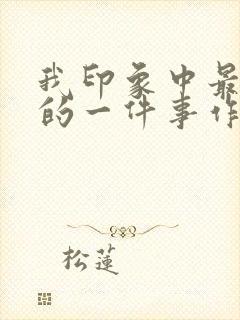 我印象中最深刻的一件事作文500字