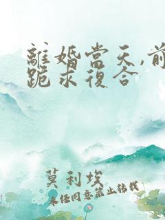 离婚当天,前夫跪求复合