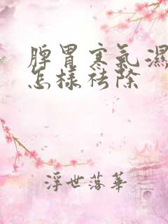 脾胃寒气湿气重怎样祛除