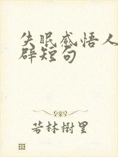 失眠感悟人生精辟短句