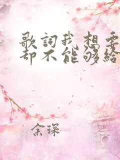 歌词我想要的你却不能够给你我全部