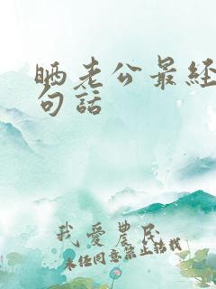 晒老公最经典十句话