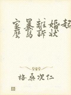 家暴离婚起诉怎么写诉状