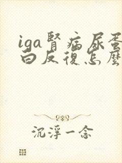 iga肾病尿蛋白反复怎么办