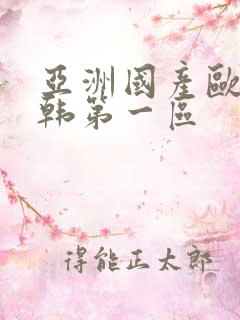 亚洲国产欧美日韩第一区