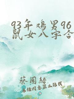 93年鸡男96鼠女八字合吗