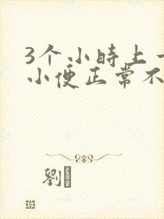 3个小时上一次小便正常不