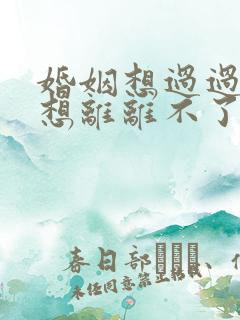 婚姻想过过不好想离离不了怎么办