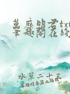 万历明君txt笔趣阁在线阅读