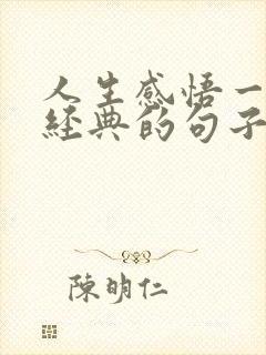 人生感悟一段很经典的句子