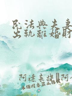 民法典夫妻一方出轨离婚财产怎么处理