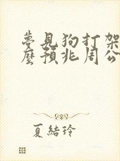 梦见狗打架是什么预兆周公解梦