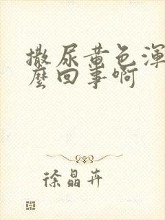 撒尿黄色浑浊怎么回事啊