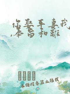 你娶平妻我高嫁,奉旨和离