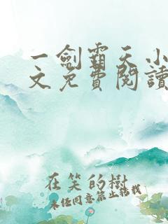 一剑霸天小说全文免费阅读