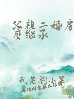 父亲二婚房子怎么继承