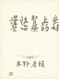 慢性肾上衰竭怎么治疗的好