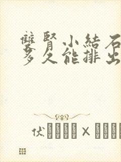 双肾小结石吃药多久能排出来