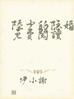 陆少的隐婚甜妻免费阅读