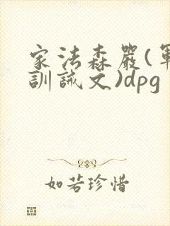 家法森严(军人训诫文)dpg