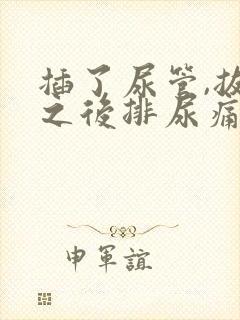 插了尿管,拔掉之后排尿痛怎么办