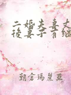 二婚夫妻丈夫死后妻子有继承权吗