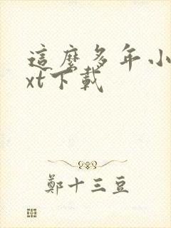 这么多年小说txt下载