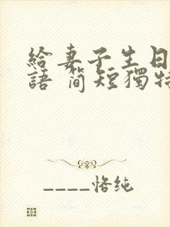 给妻子生日祝福语 简短独特