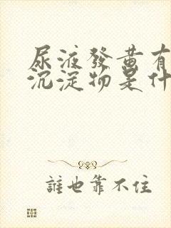 尿液发黄有白色沉淀物是什么原因