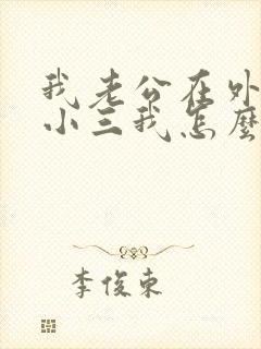 我老公在外面有小三我怎么办