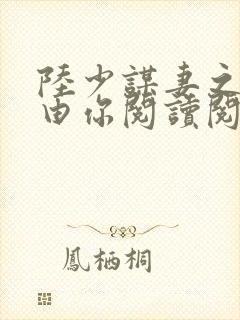 陆少谋妻之婚不由你阅读阅读全文