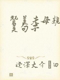 赞美老母亲的优美句子