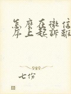 怎么在微信小程序上起诉离婚