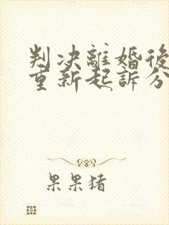 判决离婚后可以重新起诉分割财产吗?