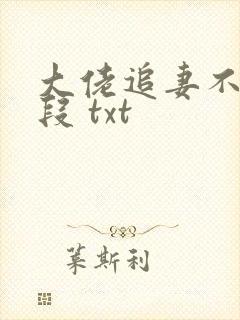大佬追妻不择手段 txt