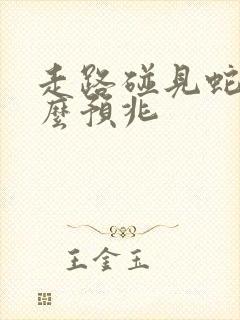 走路碰见蛇是什么预兆