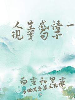 人生感悟一段很现实句子