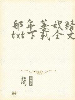 那年华娱精校版txt下载全文阅读