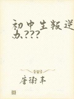 初中生叛逆怎么办???