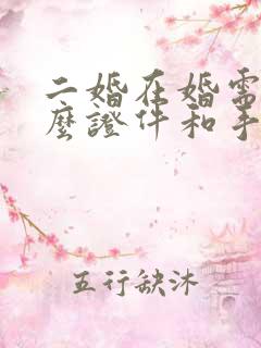 二婚在婚需要什么证件和手续